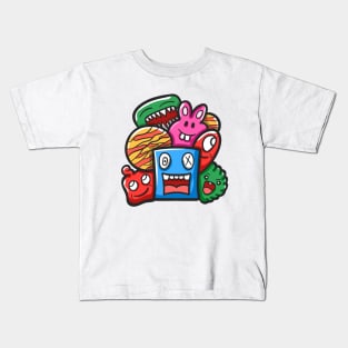 Monster Character Doodle Art Kids T-Shirt